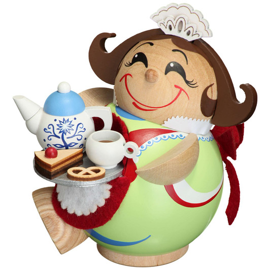 Chunky MINI Hot Chocolate Waitress German Smoker Incense Figure – German Christmas smoker by Seiffener Volkskunst eG