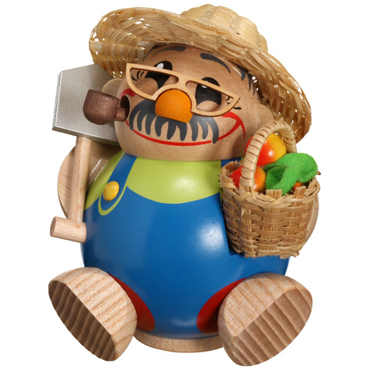 Chunky MINI Gardener German Smoker Incense Figurine – German Christmas smoker by Seiffener Volkskunst eG