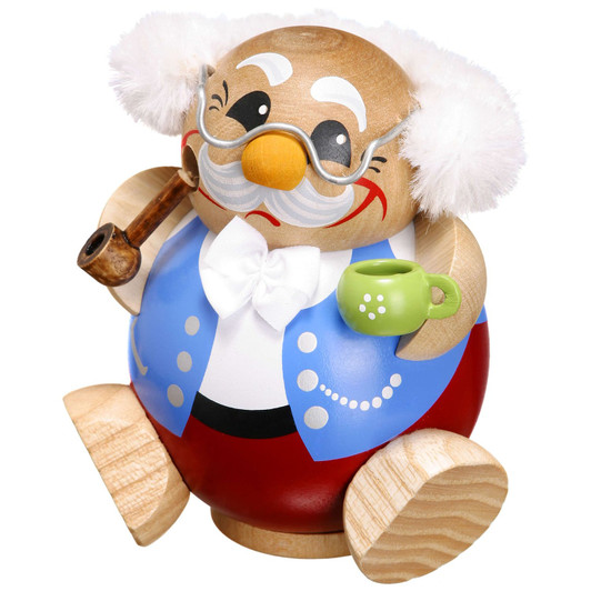 Chunky MINI Grandpa Opa Incense Smoker | 4 Inches – German Christmas smoker by Seiffener Volkskunst eG