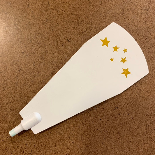 Pyramid Paddle 117mm x 48mm - White with 6 Gold Stars – Christmas pyramid