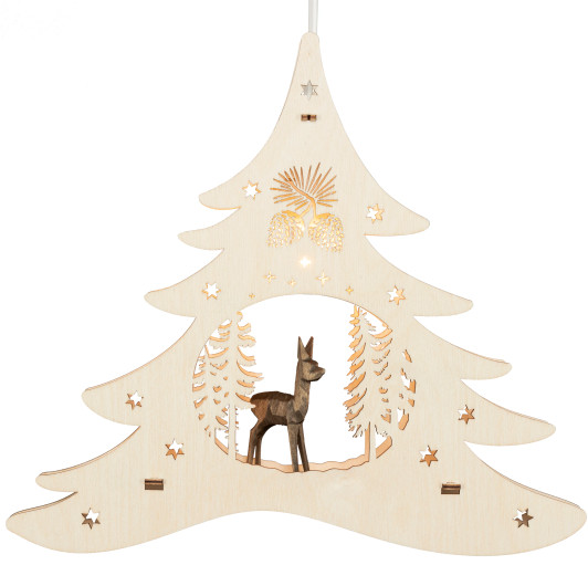 Carved Deer Scene - German Tree Lamp – Christmas light arch by Weigla
