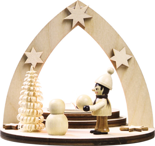 Building a Snowman Tealight Wooden Candleholder – wooden candleholder by Weigla