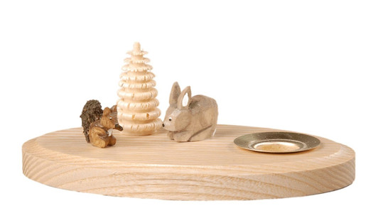 Squirrel and Rabbit In the Forest Wooden Candleholder – wooden candleholder by Albin Preissler