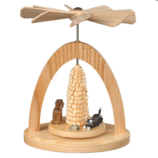Miniature Cat Mouse and Dog Pyramid | 13cm | Warm Air Pyramid – Christmas pyramid by Albin Preissler