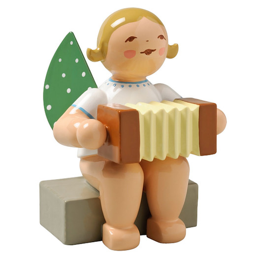 WENDT & KÜHN Angel Concertina Figurine Kuhn Sitting – Christmas ornament