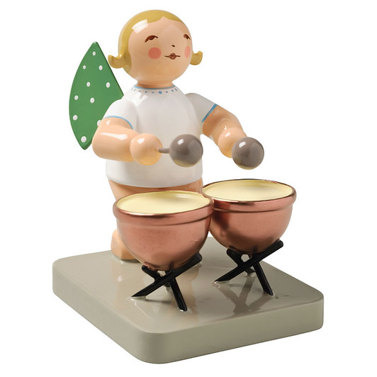 WENDT & KÜHN Blonde Angel Kettle Drums Figurine – Christmas ornament