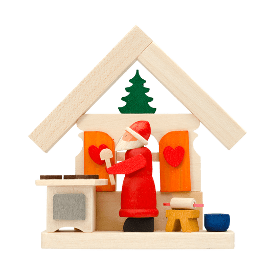 Ornament House - Santa Claus In The Kitchen – Christmas ornament by Graupner Holzminiaturen