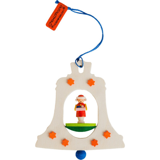 White Bell Shaped Ornament - Striezel Girl – Christmas ornament by Graupner Holzminiaturen