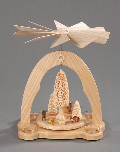 Natural Animals Forest Tea Light Pyramid - Single Tier – Christmas pyramid by Albin Preissler