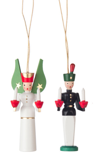 German Painted Angel and Miner Ornament Set – Christmas ornament by Volker & Heiko Flath