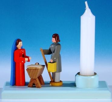 Painted Nativity Candleholder – wooden candleholder by Volker & Heiko Flath