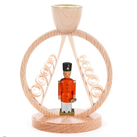 Red Nutcracker Under A Shaved Tree Candleholder – German nutcracker by Volker & Heiko Flath