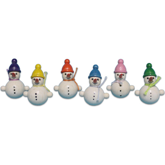 Snowman Figurines 1.2 Inches Tall | Set of 6