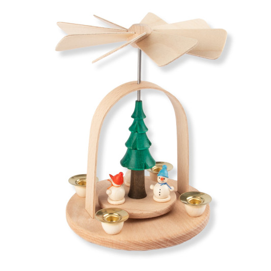 Snowman Pyramid | Small 7 inch Pyramid – Christmas pyramid by Holzwaren Egermann