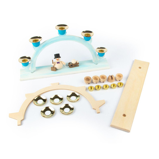 Unfinished Kit: Candle Arch – alternate view of the wooden candleholder by Holzwaren Egermann