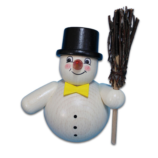 Snowman Figurine with Brook | 4.3 Inches Tall – Christmas ornament by Holzwaren Egermann