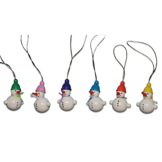 Set of Snowman Ornaments - 3/4" Tall – Christmas ornament by Holzwaren Egermann