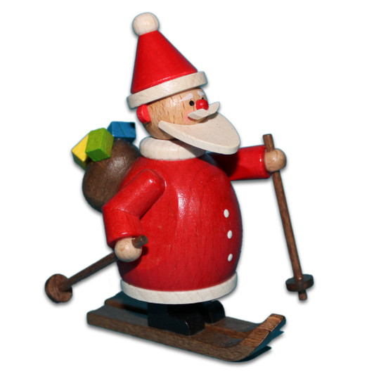 Santa on Skis Figurine – Christmas ornament by Holzwaren Egermann