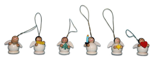 Small Set of White Angel Ornaments | 2cm Tall – Christmas ornament by Holzwaren Egermann