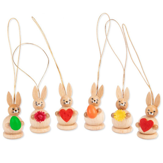 Miniature Bunny Easter Ornaments - Set of 6 – Christmas ornament by Holzwaren Egermann