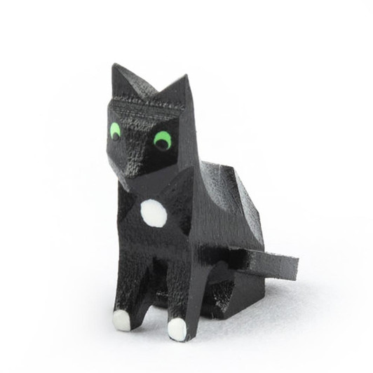 Sitting Black Cat – Christmas ornament by Holzwaren Egermann