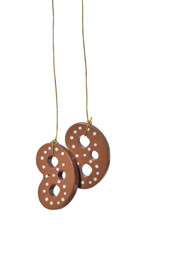 Pretzel Light Brown Ornament Set | 4 cm – Christmas ornament by KWO