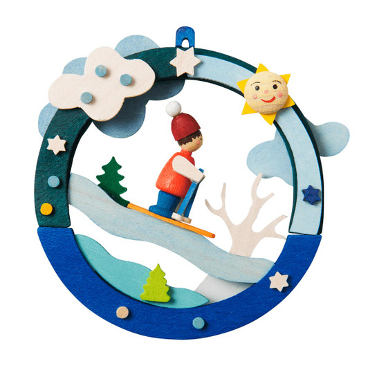 Skiing Child Ornament – Christmas ornament by Graupner Holzminiaturen