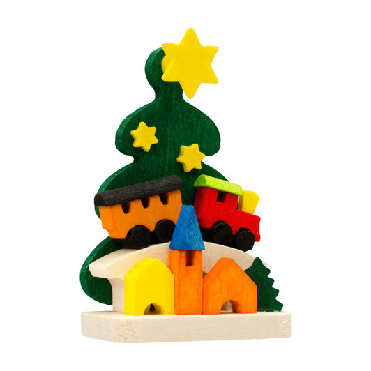 Building Blocks in front of Tree Ornament – Christmas ornament by Graupner Holzminiaturen