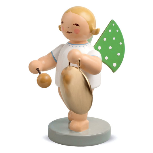 WENDT & KÜHN Standing Angel Playing Gong – Christmas ornament
