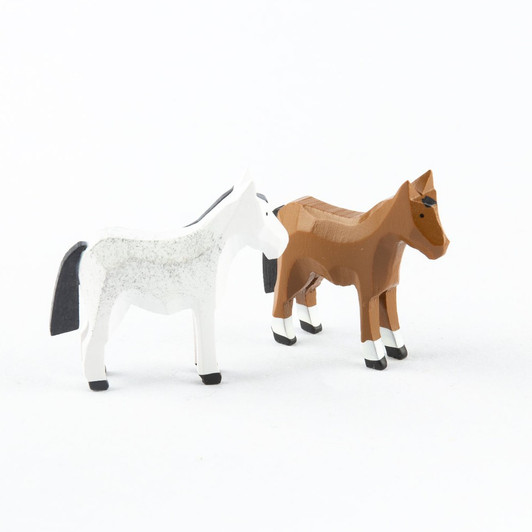 Miniature Wooden Horse Hand Carved German Figurine – Christmas ornament by Holzwaren Egermann
