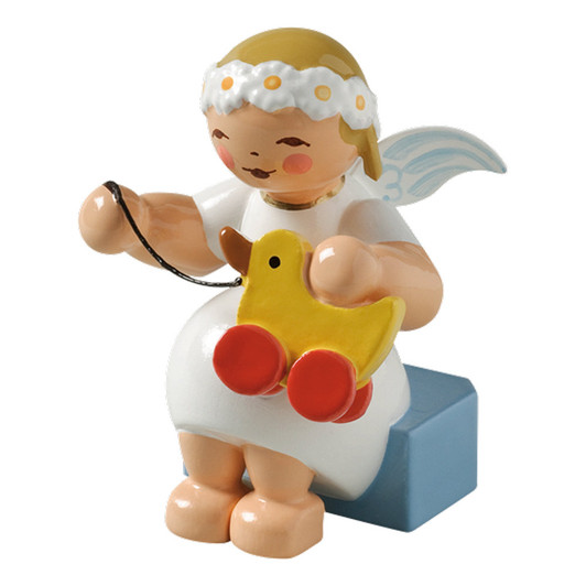WENDT & KÜHN Goodwill Snowflake Marguerite Angel with Toy Duck – Christmas ornament