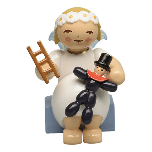 WENDT & KÜHN Goodwill Snowflake Marguerite Angel with Doll and Ladder – Christmas ornament
