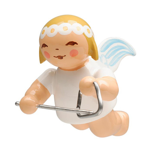 WENDT & KÜHN Goodwill Snowflake Marguerite Angel Ornament Playing the Triangle – Christmas ornament
