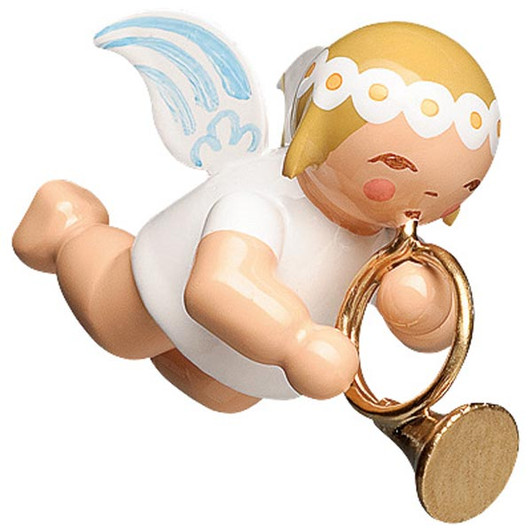 WENDT & KÜHN Goodwill Snowflake Marguerite Angel Ornament Playing the French Horn – Christmas ornament