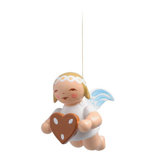 WENDT & KÜHN Goodwill Snowflake Marguerite Angel Ornament with Gingerbread Heart – Christmas ornament
