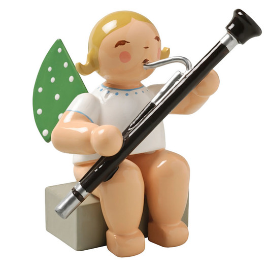 WENDT & KÜHN Sitting Angel Bassoon Figurine Sitting – Christmas ornament