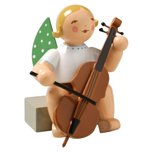 WENDT & KÜHN Sitting Angel Cello Figurine – Christmas ornament