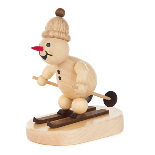 Snowman Skier Figurine | 9.5cm – Christmas ornament by Wagner, Volkmar