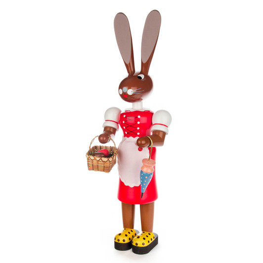 Large Red Rabbit Lady Figurine – Christmas ornament by Jan Legler eK
