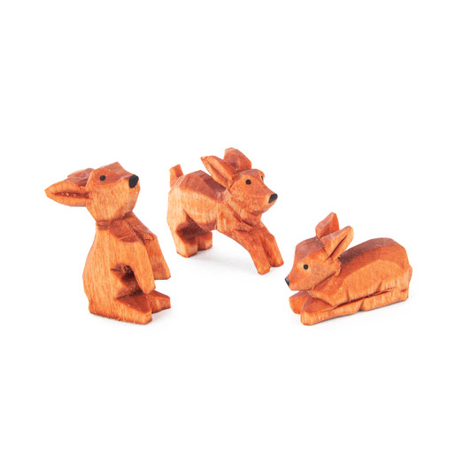 Three Carved Rabbits | 4cm – Christmas ornament by Baumanns Holzschnitzerei