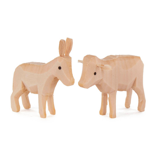Ox and Donkey Natural Figurines – Christmas ornament by Romy Thiel