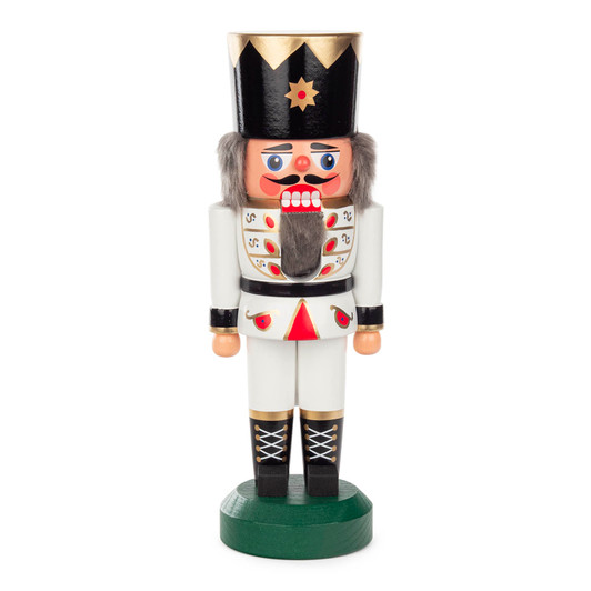 White Cloaked King Nutcracker | 21 cm – German nutcracker by Jan Legler eK