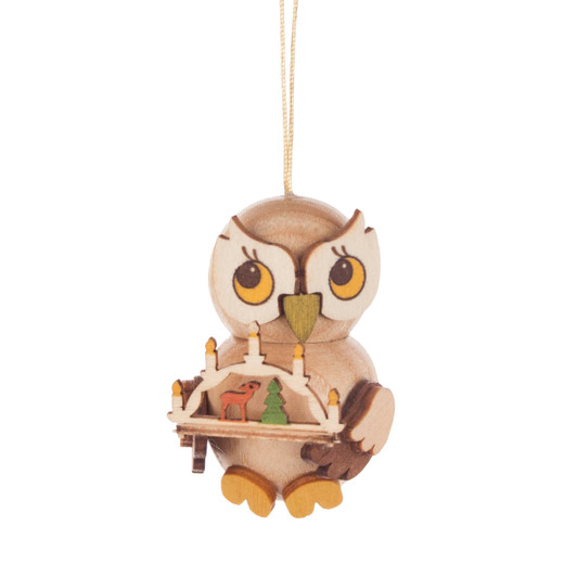 Owl with Candle Arch Ornament – Christmas ornament by Kuhnert GmbH
