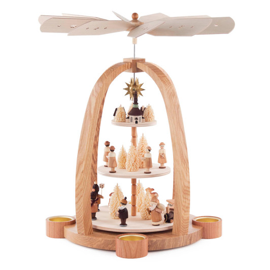 Santa and Carolers Pyramid | 3 Tiers | 16in 41cm – Christmas pyramid by Knuth Neuber