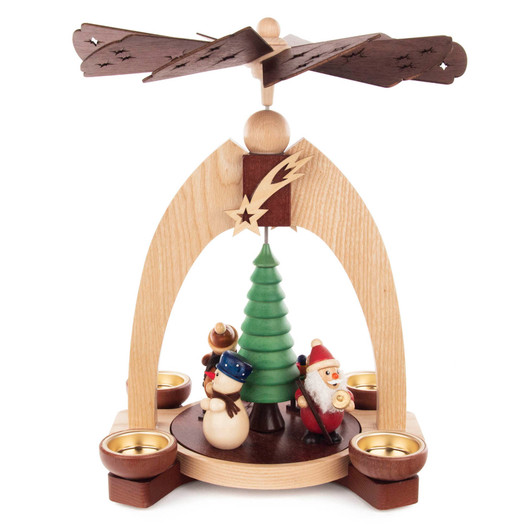 Santa and Snowman Tealight Pyramid | 12.9 Inches Tall – Christmas pyramid by Jan Legler eK
