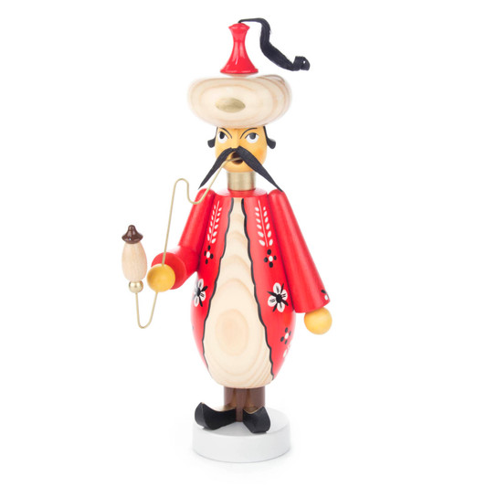 Turkish Wise Man in Red Incense Smoker – German Christmas smoker by Kunstgewerbliche Drechslerei Ellmann