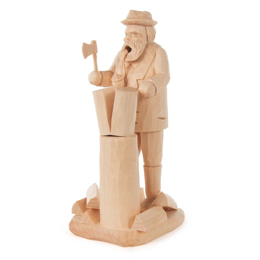 Handcarved Wood Chopping Woodsman Smoker – German Christmas smoker by Andreas Veit