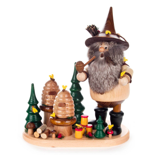 Beehive Gnome Incense Smoker | 8.5 Inches Tall – German Christmas smoker by DWU-Drechselwerkstatt