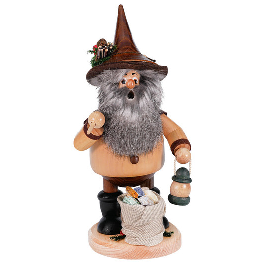 The Forest Rock Collector Miner Smoker | 10.25 Inches Tall – German Christmas smoker by DWU-Drechselwerkstatt