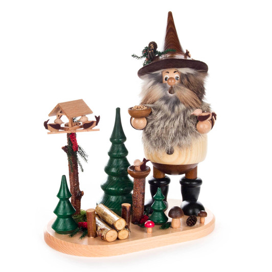 Gnome Bird Lover Incense Smoker – German Christmas smoker by DWU-Drechselwerkstatt